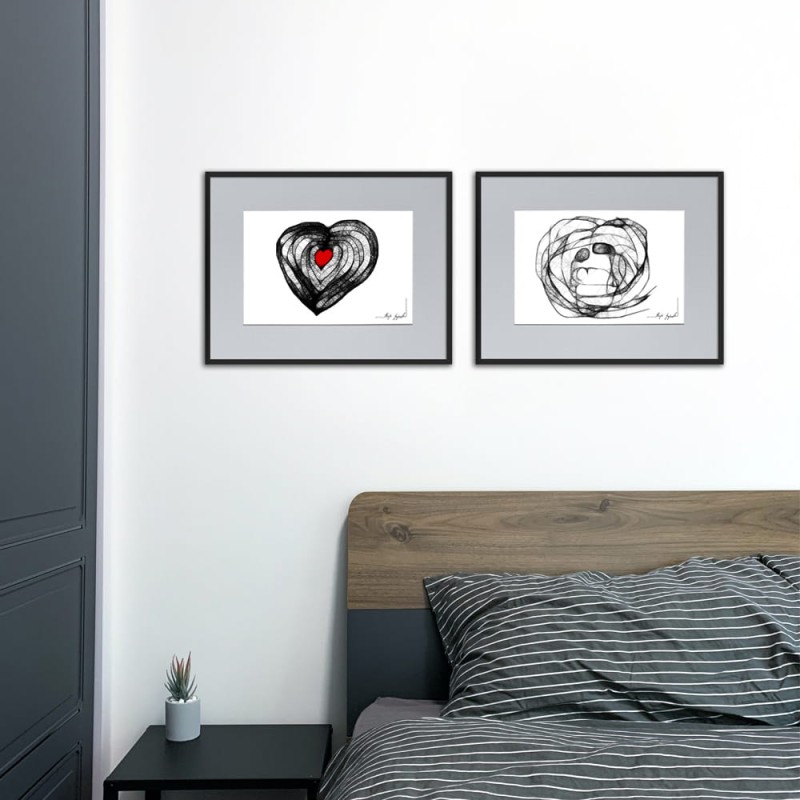Autorska grafika nr 30 - Macierzyństwo - wizualizacja na ścianie