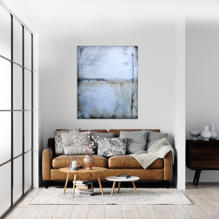 obraz olejny - Biel i siena VI