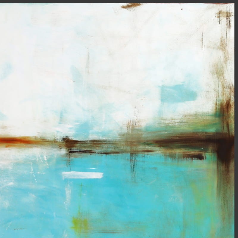 obraz olejny - Turkus i biel VI