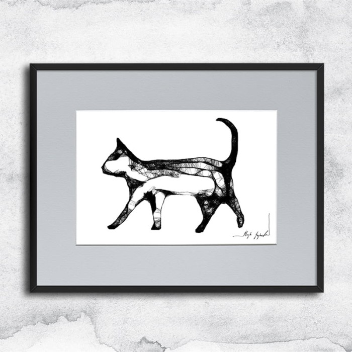 Autorska grafika nr 65 - Kot - minimalistyczny design