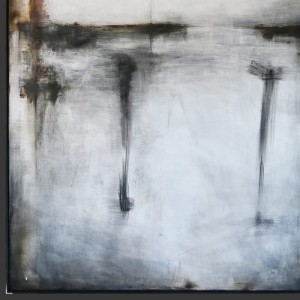 obraz olejny - Stalowy z bielą I