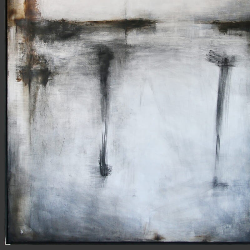 obraz olejny - Stalowy z bielą I