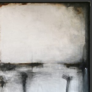 obraz olejny - Stalowy z bielą I