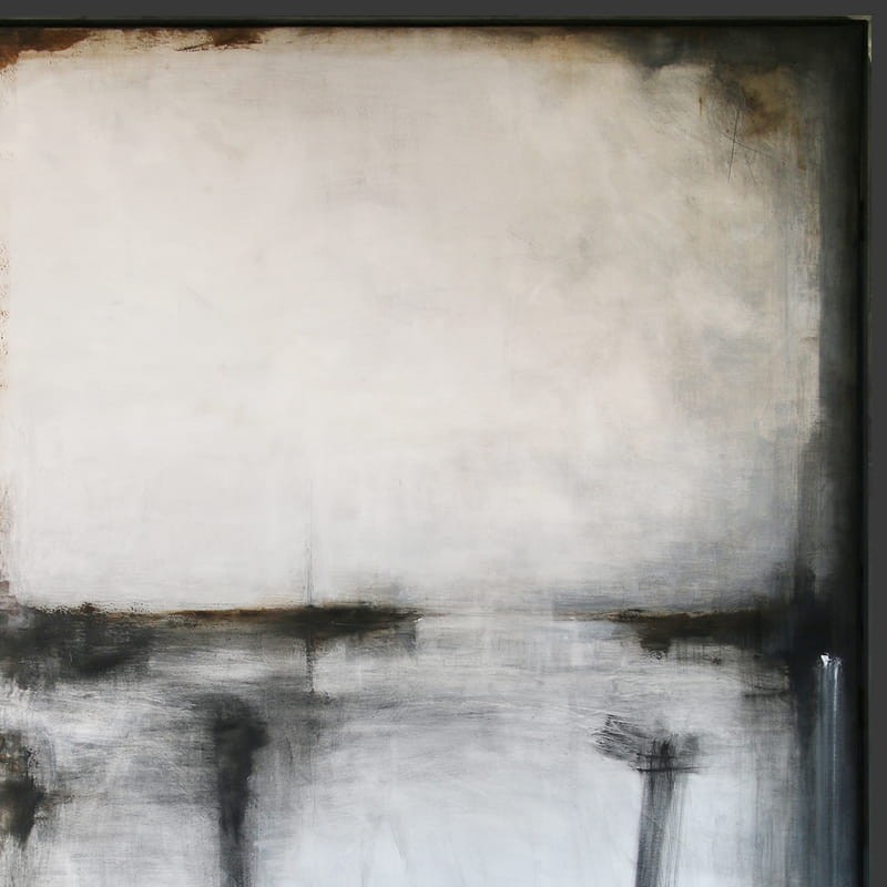 obraz olejny - Stalowy z bielą I