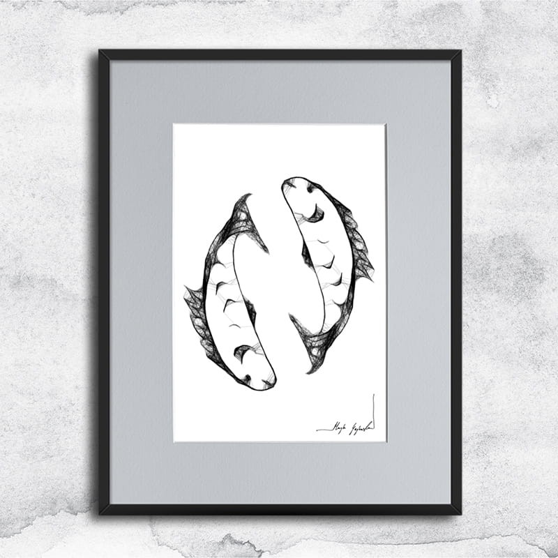 Autorska grafika nr 4 - Ryby - MajaGajewska.pl