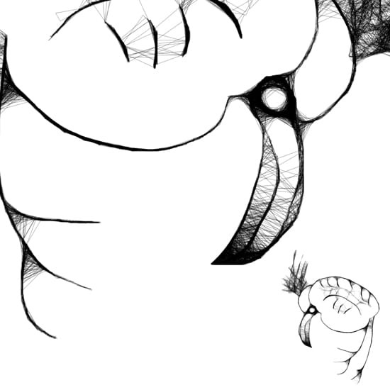 Autorska dziecięca grafika nr 33 - ptaszki, detal