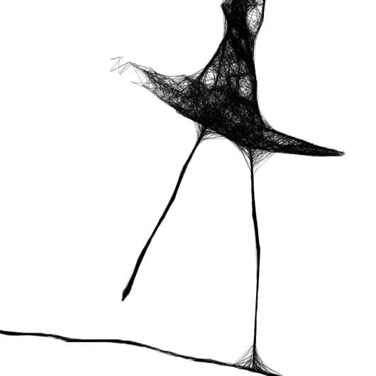 kobieca grafika nr 80 - akrobatka, detal