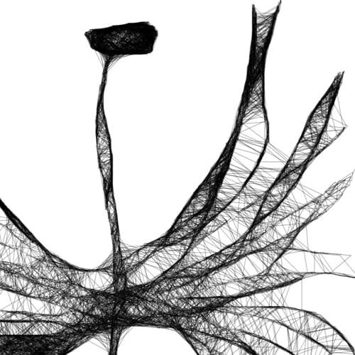 Autorska grafika nr 42 - abstrakcyjny anioł, detal