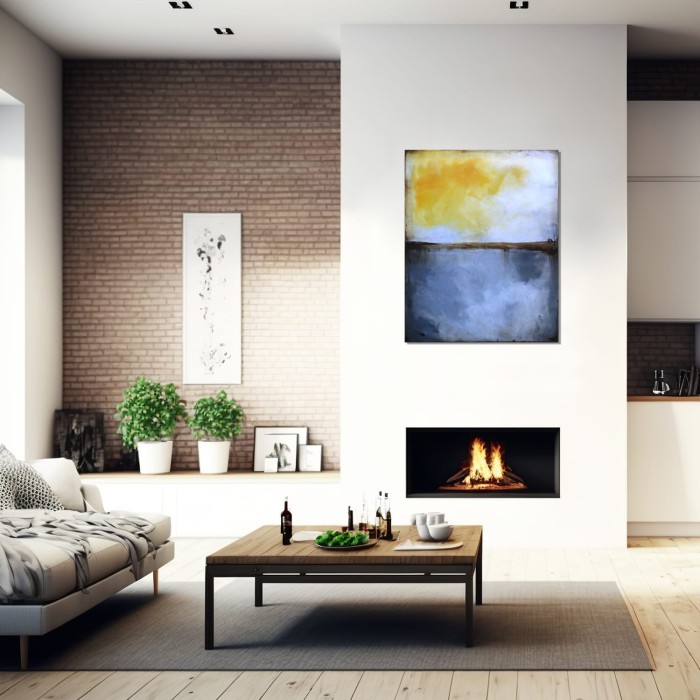 obraz olejny - Żółty i szary I