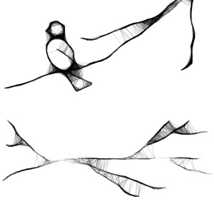 Autorska grafika nr 24 - ptaki - detal