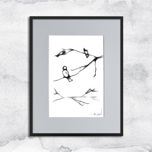 Autorska grafika nr 24 - ptaki - MajaGajewska.pl