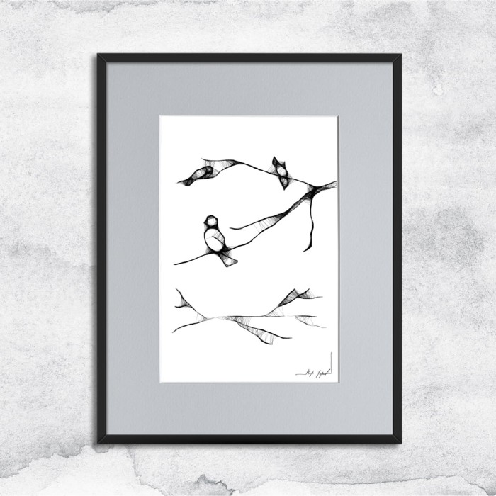 Autorska grafika nr 24 - ptaki - MajaGajewska.pl