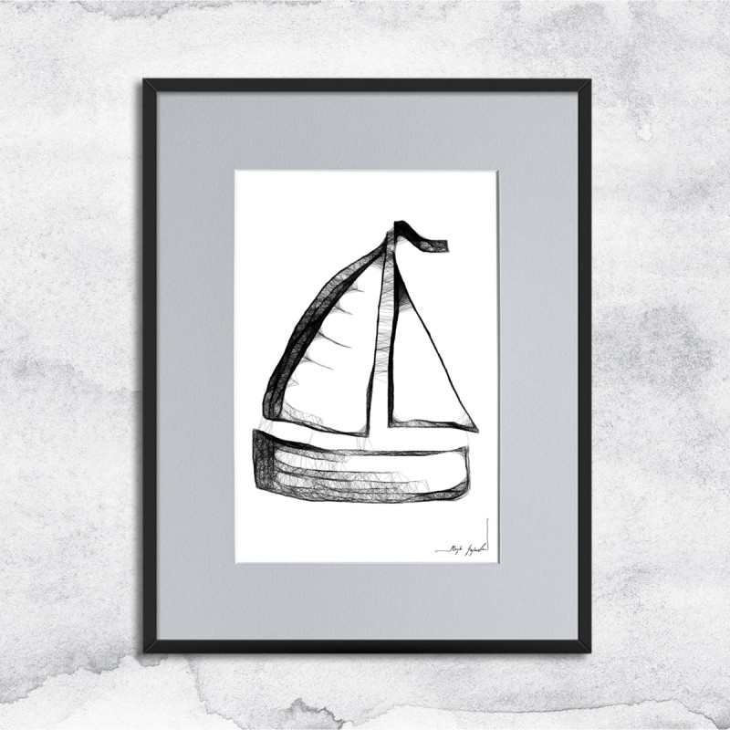 Autorska grafika - Żaglówka - MajaGajewska.pl