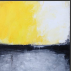 obraz olejny - Żółty i grafit I