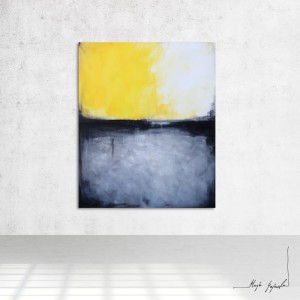 obraz olejny - Żółty i grafit I