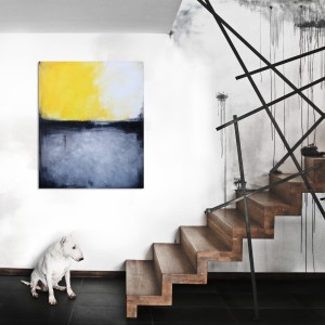 obraz olejny - Żółty i grafit I