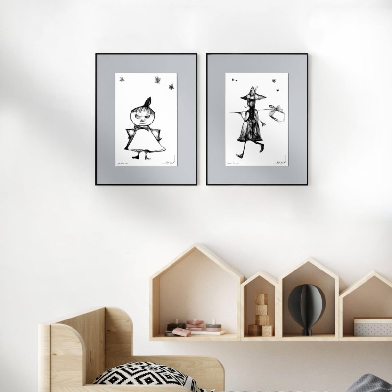 Autorska grafika nr 21 - Mała Mi z Muminków - minimalistyczny design