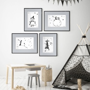 Autorska grafika nr 143 - Mały Książę i lis - do pokoju dziecka