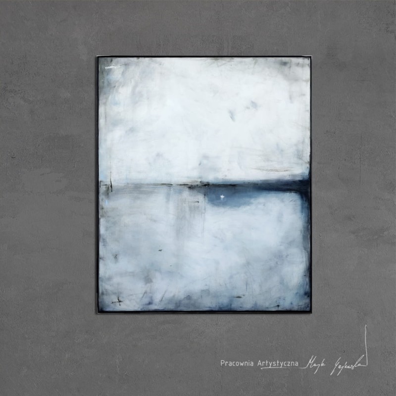 obraz olejny - Biel z kobaltem I