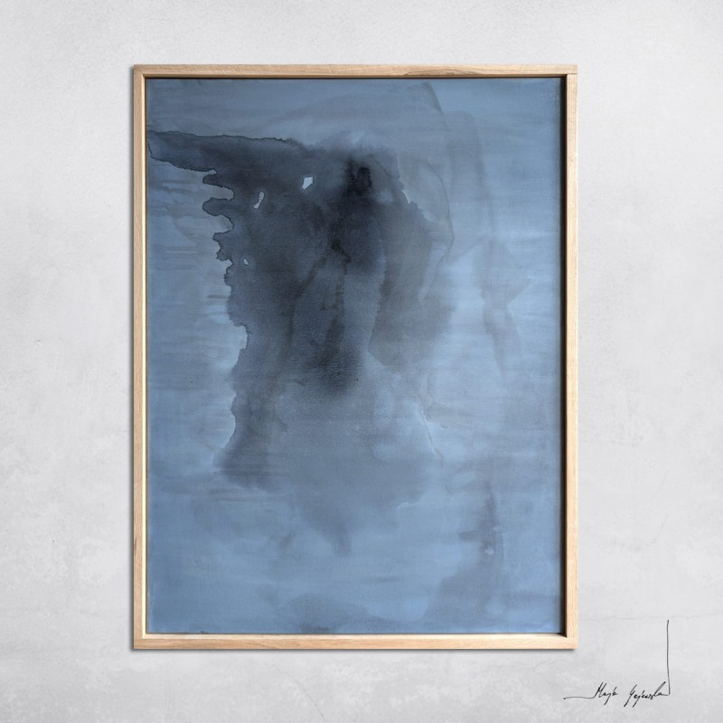 obraz akrylowy Synergia 7, format 80x60cm, oprawiony w dębową ramę