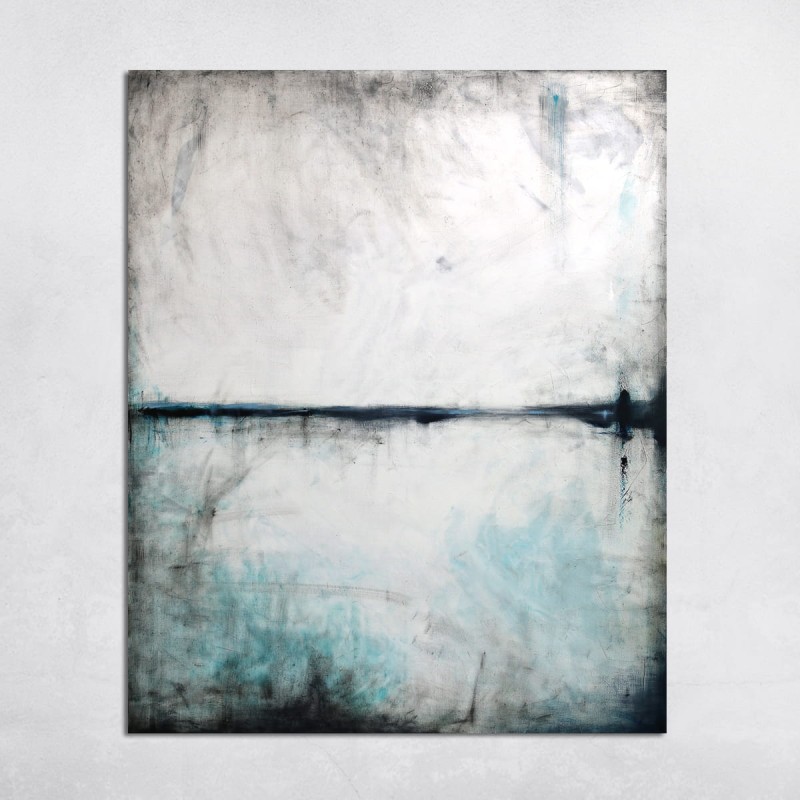 obraz olejny - Atrament z turkusem I, format 120x100cm, dostępny