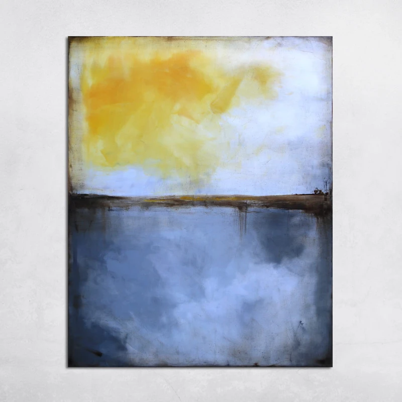 obraz olejny - Żółty i szary I, na zamówienie