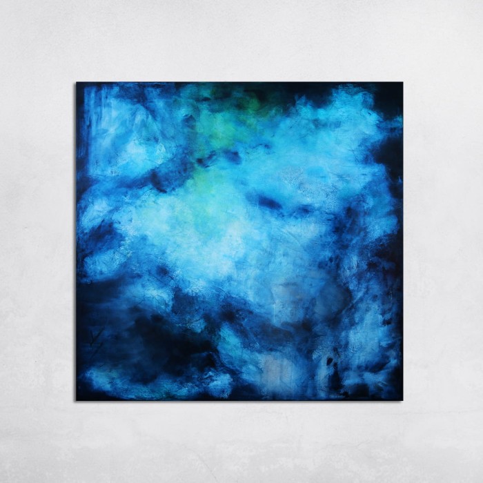 obraz olejny - Szafir i błękit I, format 100x100cm, dostępny