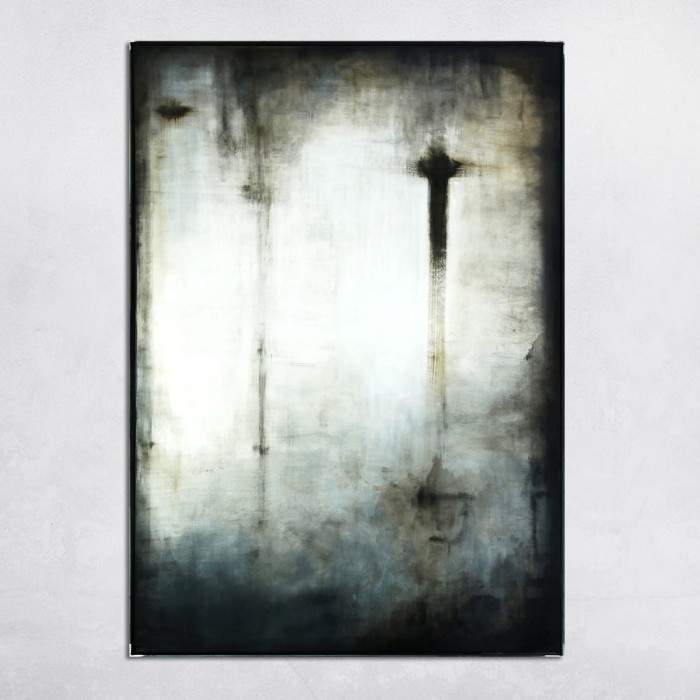 Minimalistyczny obraz olejny 170x120cm w metalowej ramie