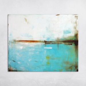 obraz olejny - Turkus i biel VI, na zamówienie