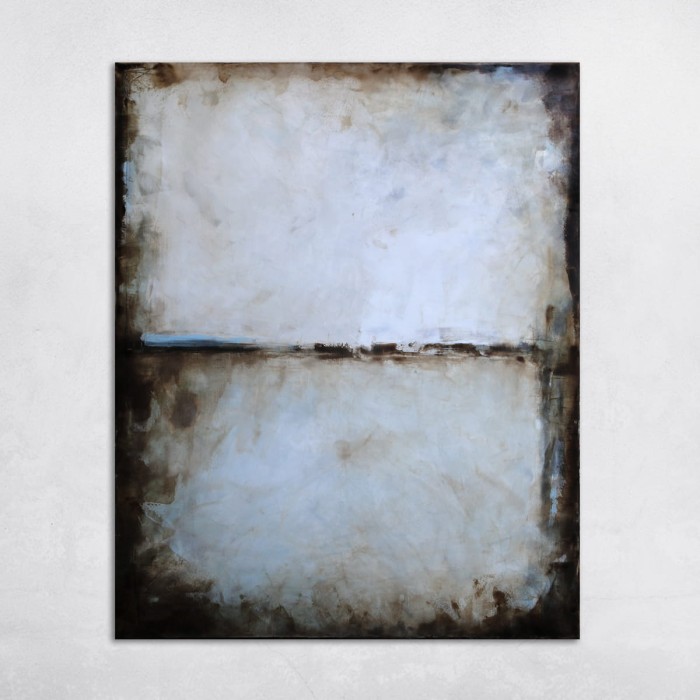 obraz olejny - Biel i siena VII, na zamówienie