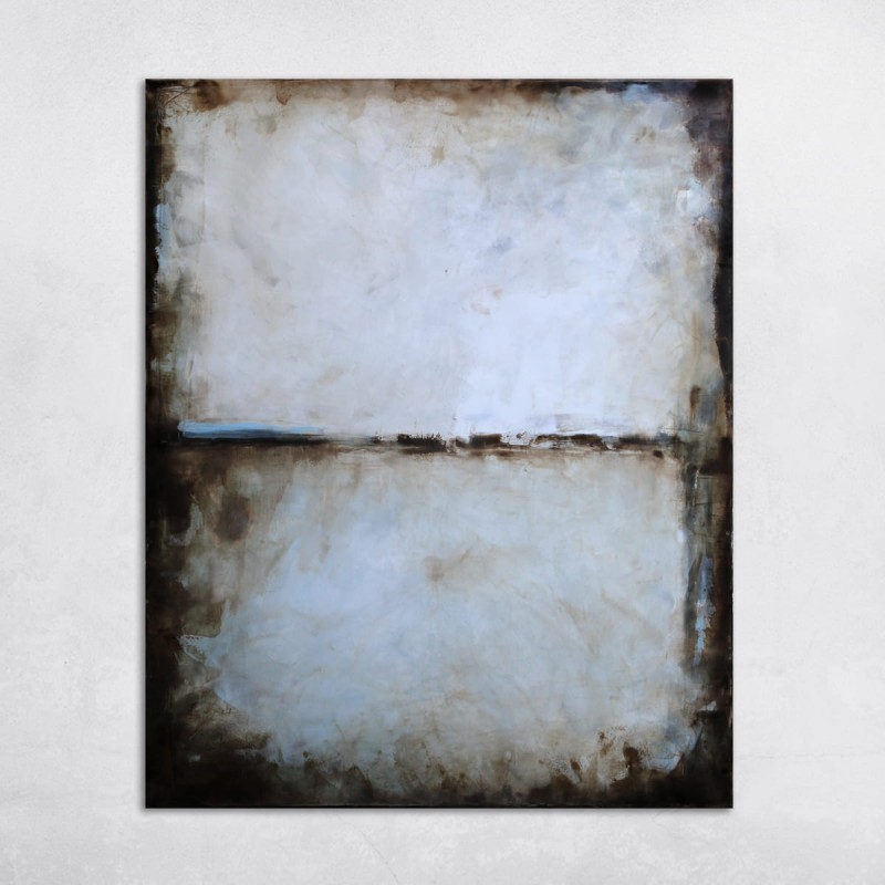 obraz olejny - Biel i siena VII, na zamówienie