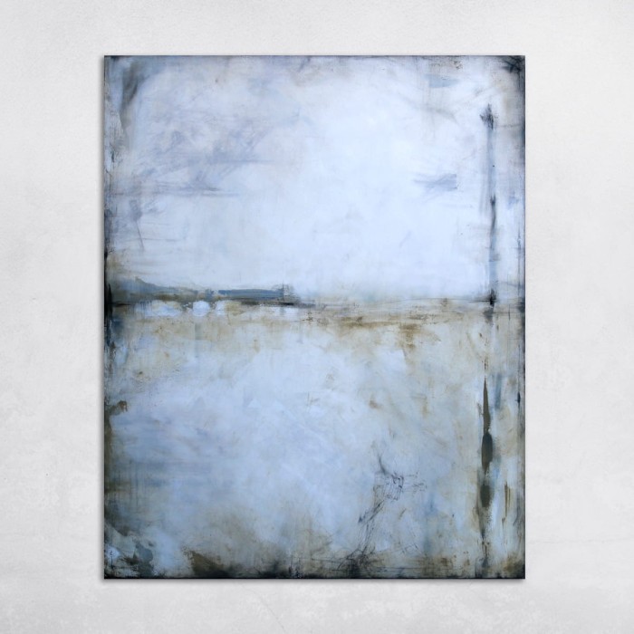 obraz olejny - Biel i siena VI, na zamówienie