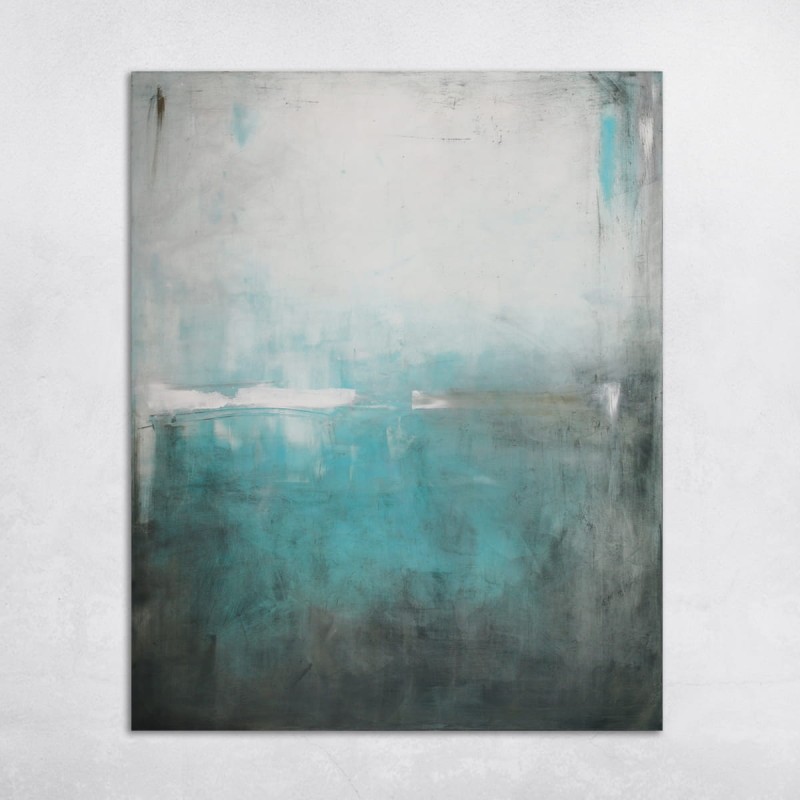 obraz olejny  -  Grafit i turkus I, na zamówienie