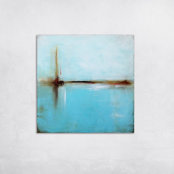 obraz olejny - Miedź i turkus VI, na zamówienie