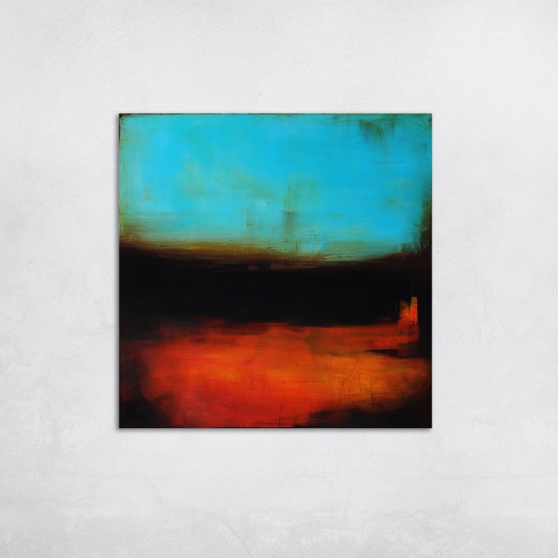 obraz olejny - Miedź i turkus IV, na zamówienie