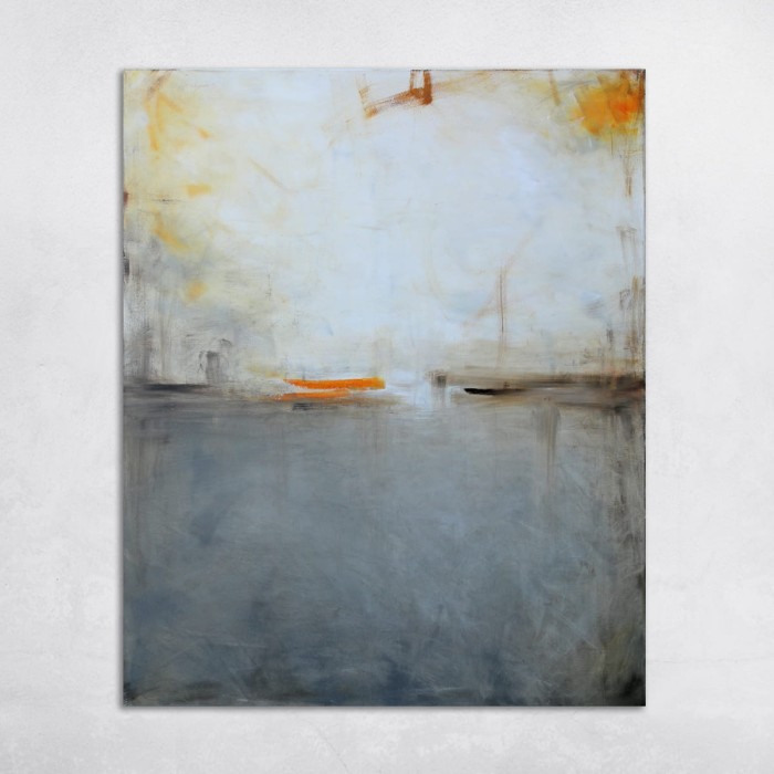obraz olejny - Szary i szafran I, na zamówienie