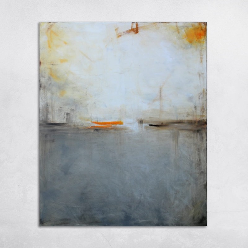 obraz olejny - Szary i szafran I, na zamówienie