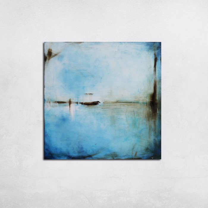 obraz olejny - Szafir i biel III, na zamówienie