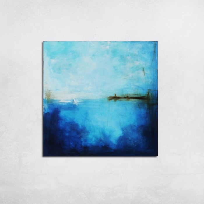 obraz olejny - Szafir i biel II, na zamówienie