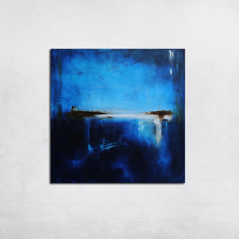 obraz olejny - Szafir i biel I, na zamówienie