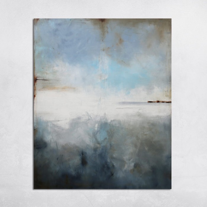 obraz olejny - Błękit i Siena II, na zamówienie