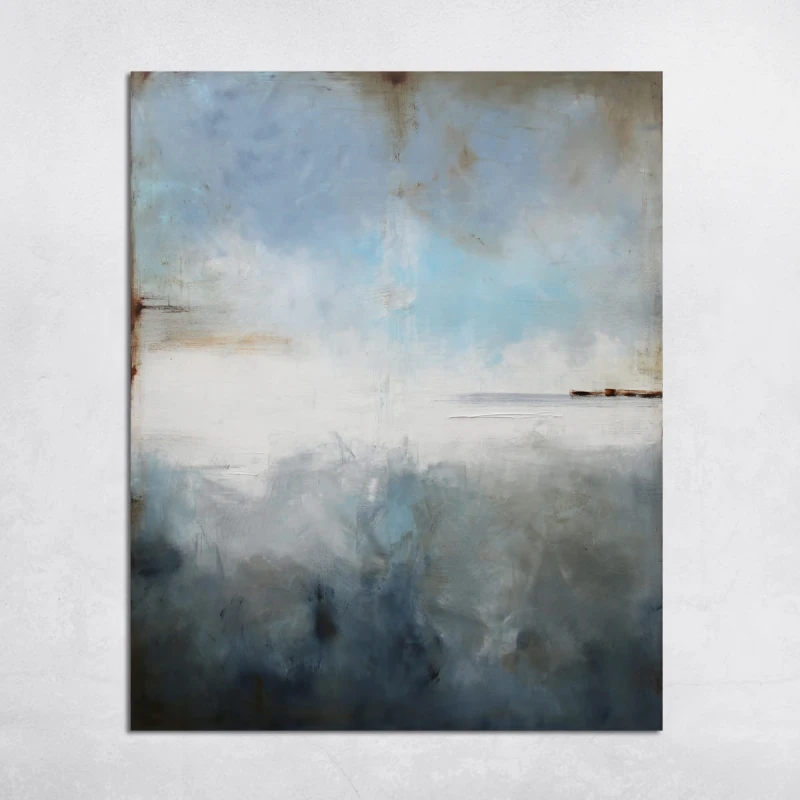 obraz olejny - Błękit i Siena II, na zamówienie