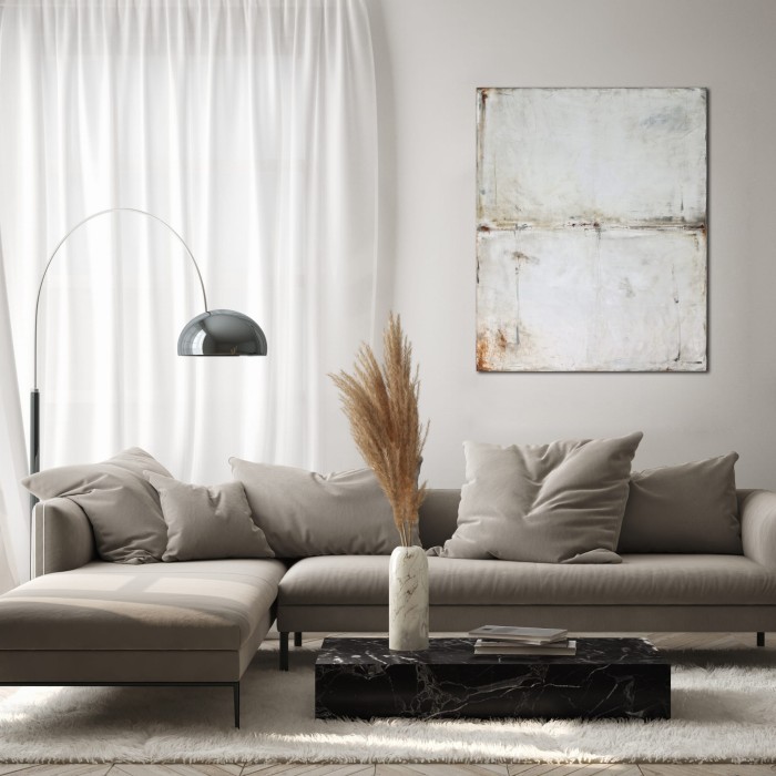 obraz olejny - Biel i beż II, format 110x90cm znajduje się w Vivid Gallery we Wrocławiu