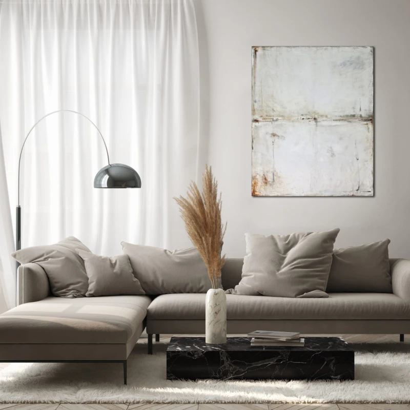 obraz olejny - Biel i beż II, format 110x90cm znajduje się w Vivid Gallery we Wrocławiu