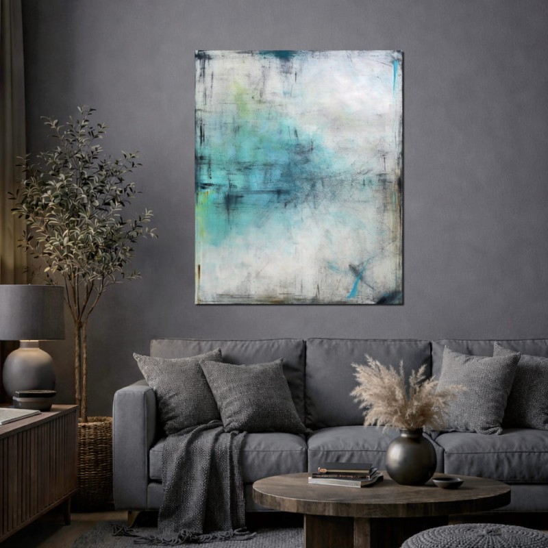 obraz olejny - Lazur i biel I, na zamówienie