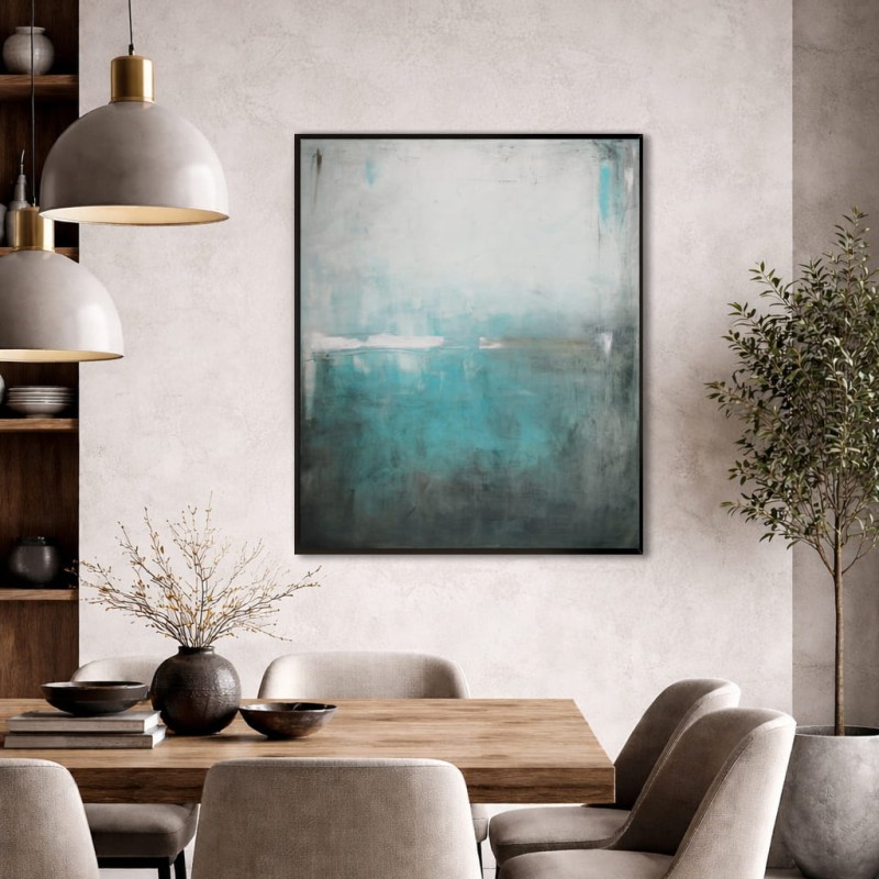 turkusowy obraz do salonu