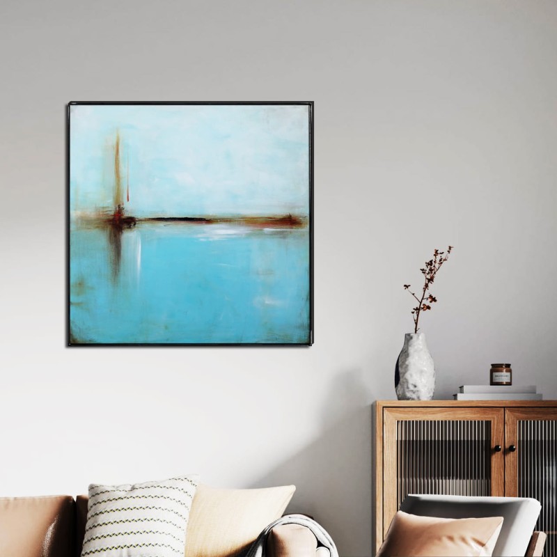 turkusowy obraz do salonu