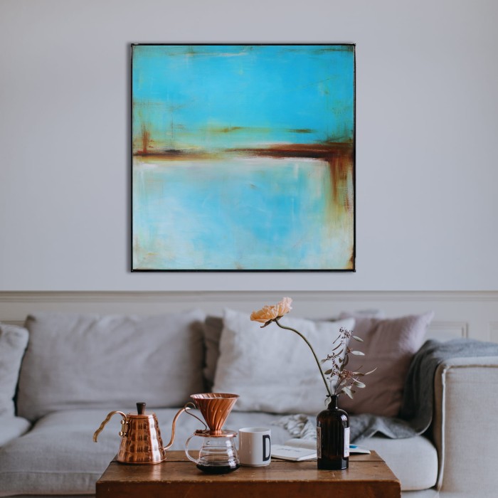 obraz olejny - Miedź i turkus V, na zamówienie