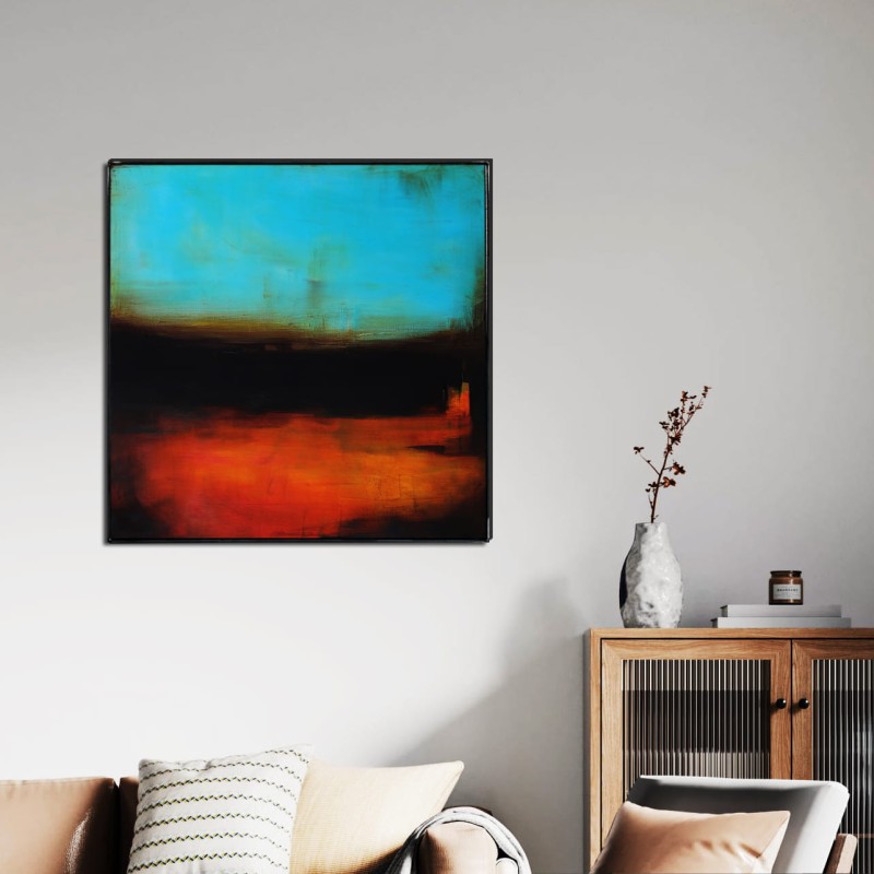 turkusowy obraz do salonu