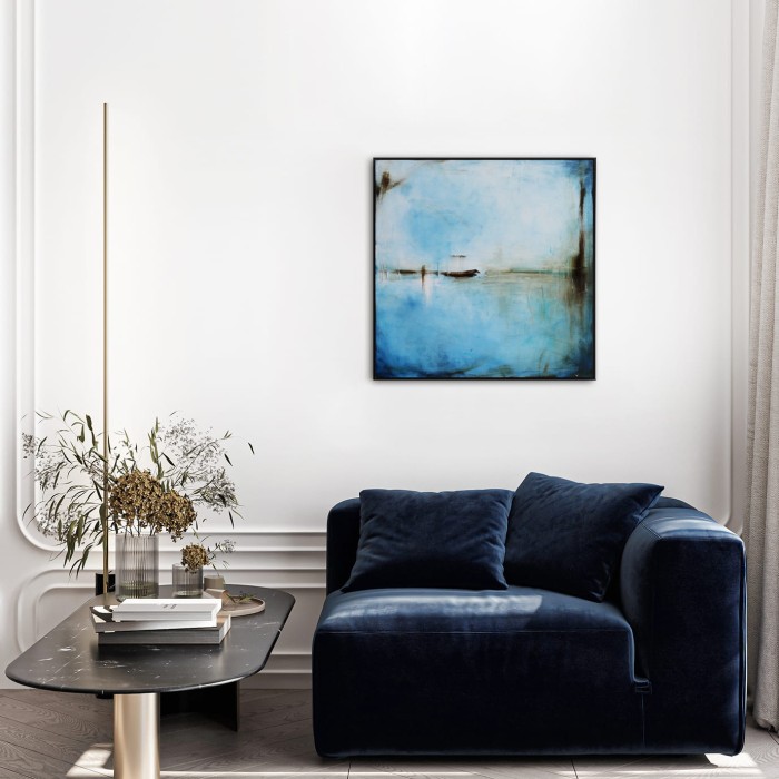 szafirowy obraz do salonu